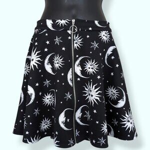 Hot Topic Celestial Zip Skater Skirt